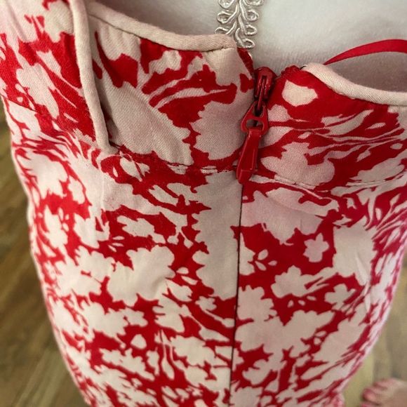 Free People Red and White Floral Midi Dress - Picture 13 of 16
